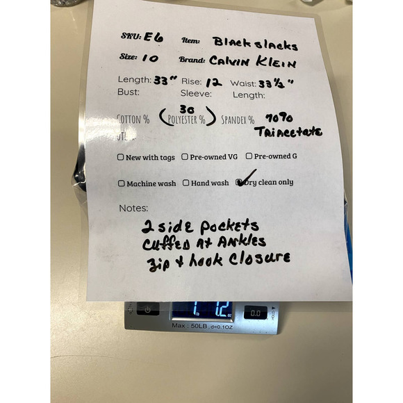 Calvin Klein Black Slacks Size 10 - Picture 4 of 4